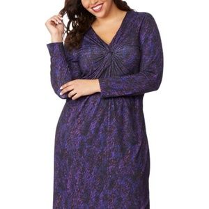 Chic Long Sleeve Purple Dress